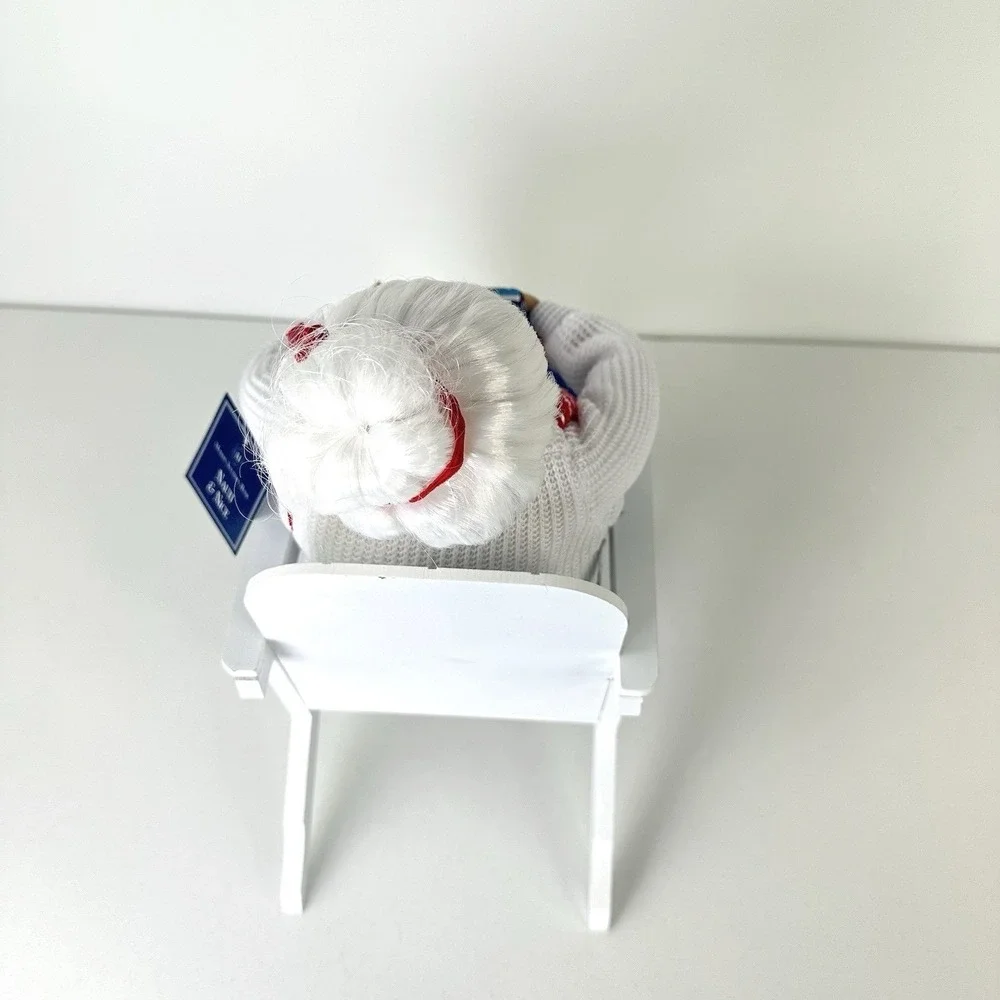 Christmas Nautical Mrs Claus Figurine Adirondack Chair Coastal Tabletop 12